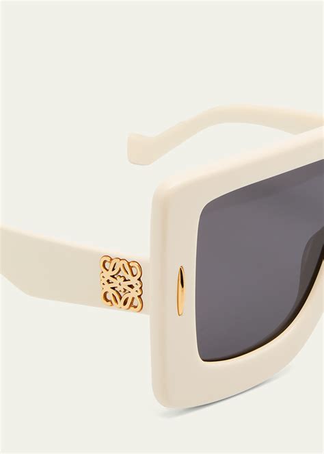 Loewe Anagram Acetate & Metal Shield Sunglasses.